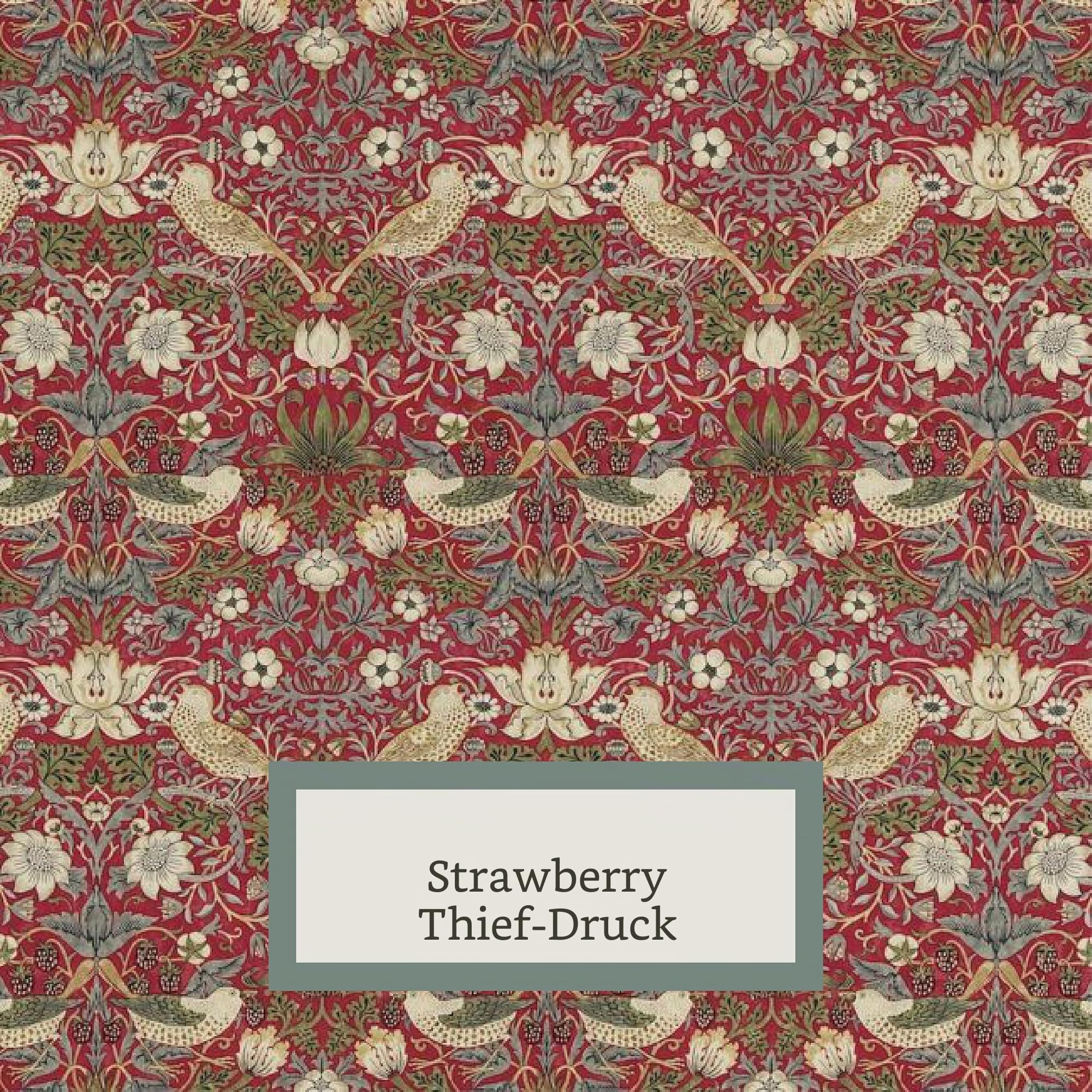 Rosewood x Morris & Co. Haustierdecke, Erdbeerdieb, 150 x 100 cm, Burgunderrot