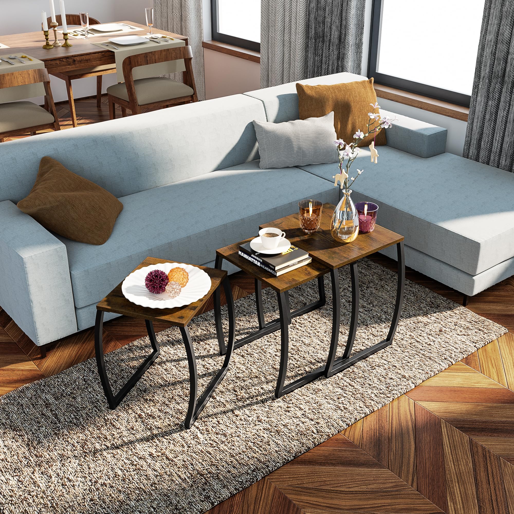 Amazon.com: SRIWATANA Nesting Tables, Vintage Side End Tables