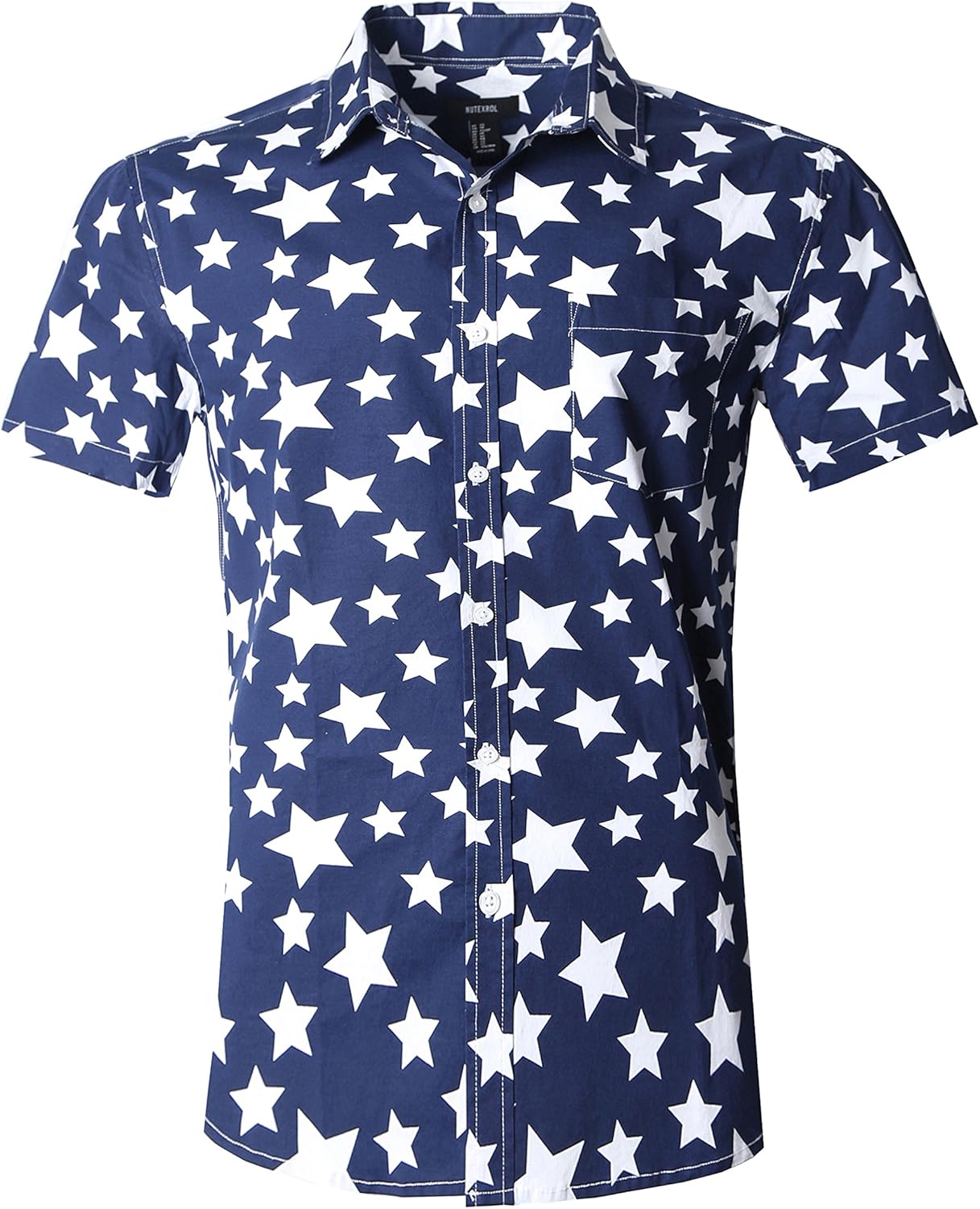 Men's Regular Fit Short Sleeve Dress Shirt Button Down Casual Unique Print Shirts for Men