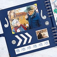 Vista 6 de Bstorify Álbumes de fotos cuadrados de 8 x 8 pulgadas, tapa dura azul con cierre de cinta, ideal para álbumes de recortes, proyectos de arte