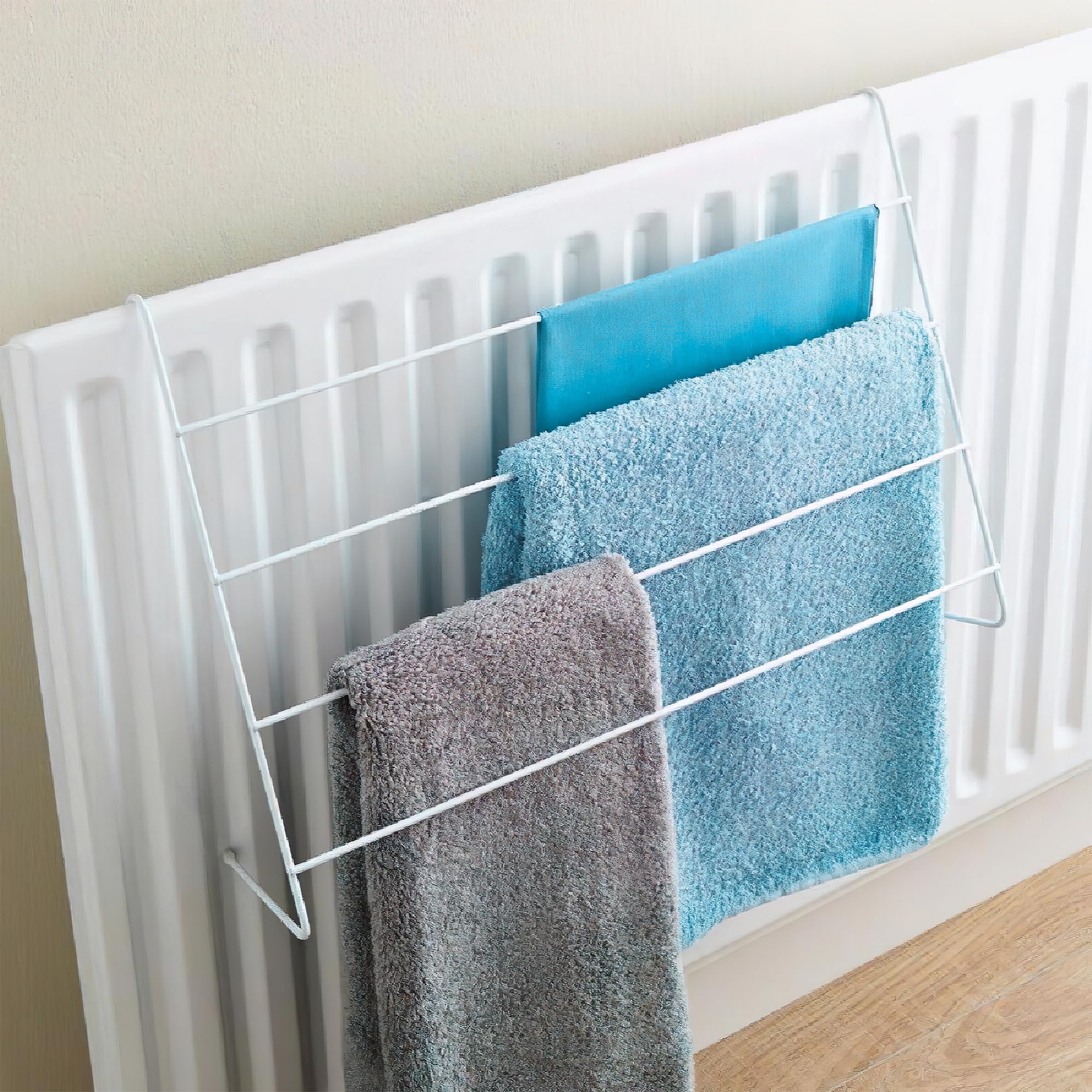 Flatro Stendibiancheria per termosifone a 4 ripiani, salvaspazio, per interni (confezione da 2)