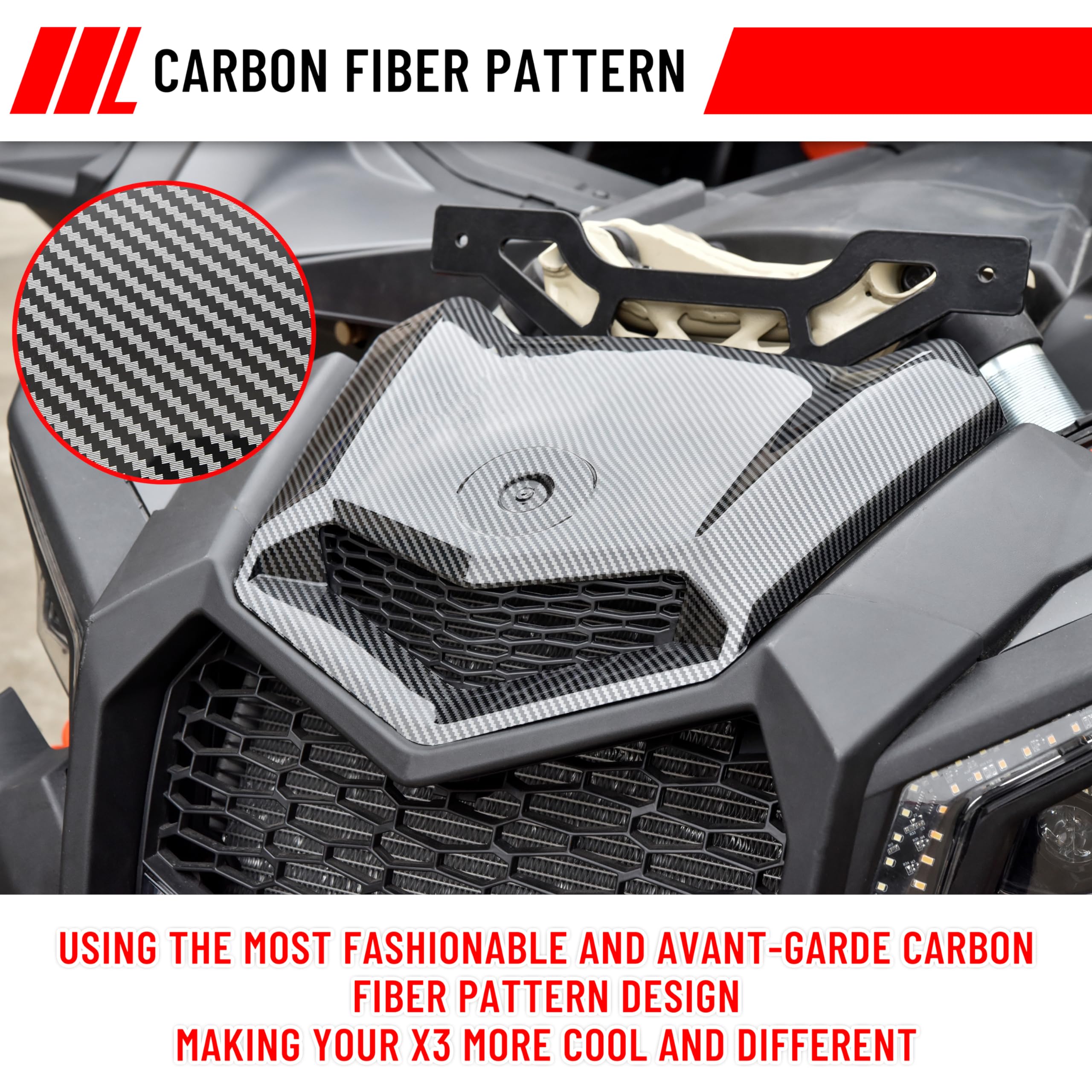 Hood Scoops For Cars Carbon Fiber Pattern Turbo Hood For Can-Am Maverick X3 XDS XRS MAX Turbo R 2017 2023 Can Am X3 Roof Hood Scoops For Cars Carbon Fiber Pattern Turbo Hood For Can-Am Maverick X3 XDS XRS MAX Turbo R 2017 2023 Can Am X3 Roof