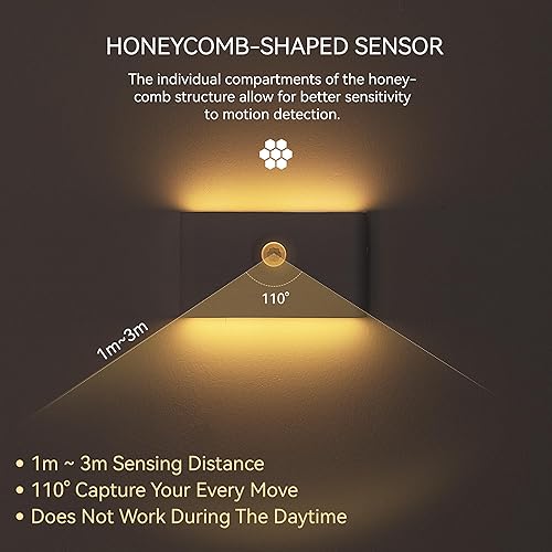 Miniatura 2 de UNIDISCIPLE Paquete de 2 luces nocturnas recargables con sensor de movimiento y sensor de atardecer a amanecer, luz LED blanca cálida, diseño