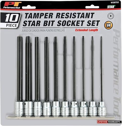 Miniatura 3 de Performance Tool W38752 Juego de 10 piezas de 38" Dr. Star Bit Skt