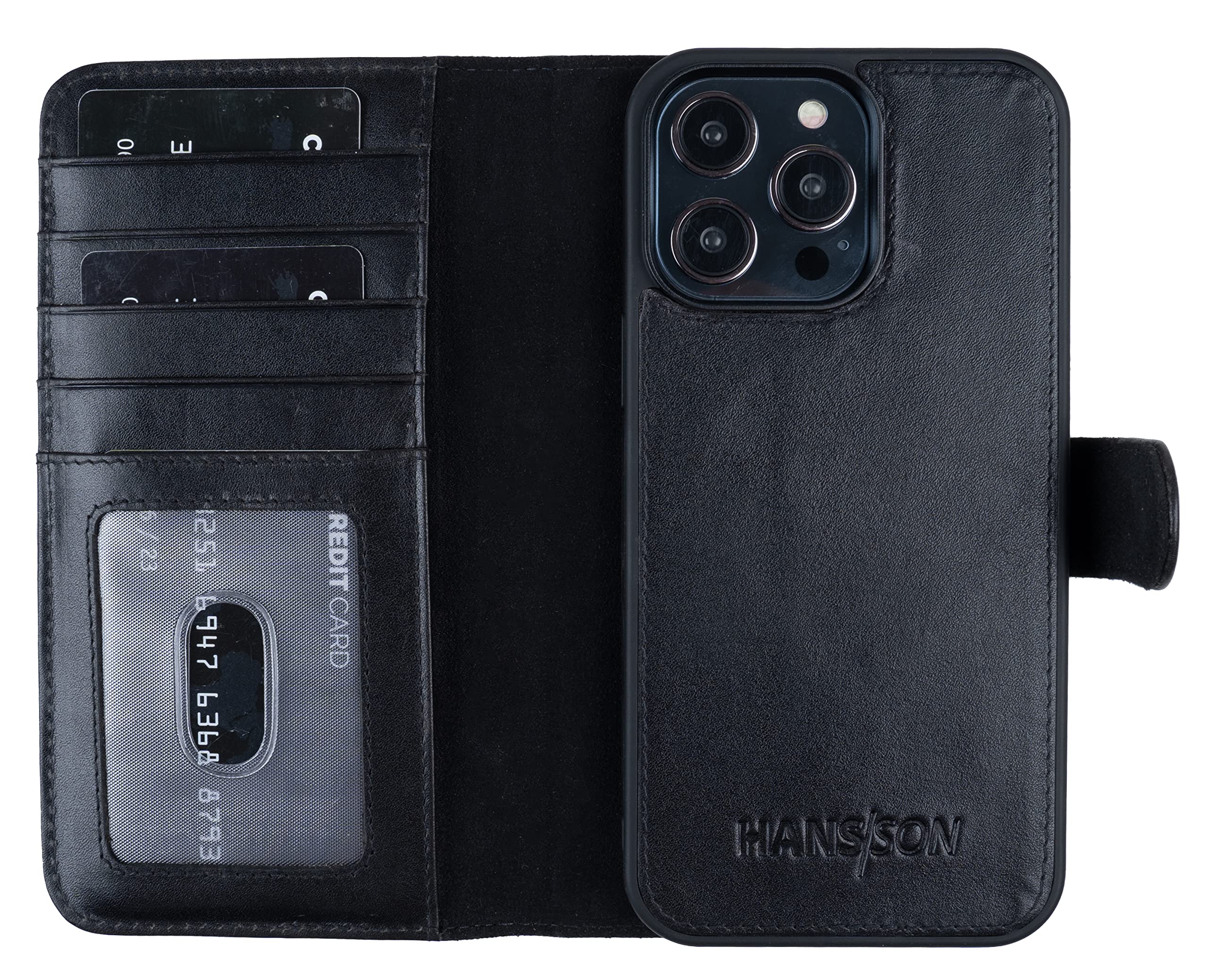 Solo Pelle Custodia in pelle pieghevole compatibile con iPhone 14 Pro da 6,1 pollici, con 1 scomparto per carte di credito per l'originale Apple iPhone 14 Pro (marrone vintage