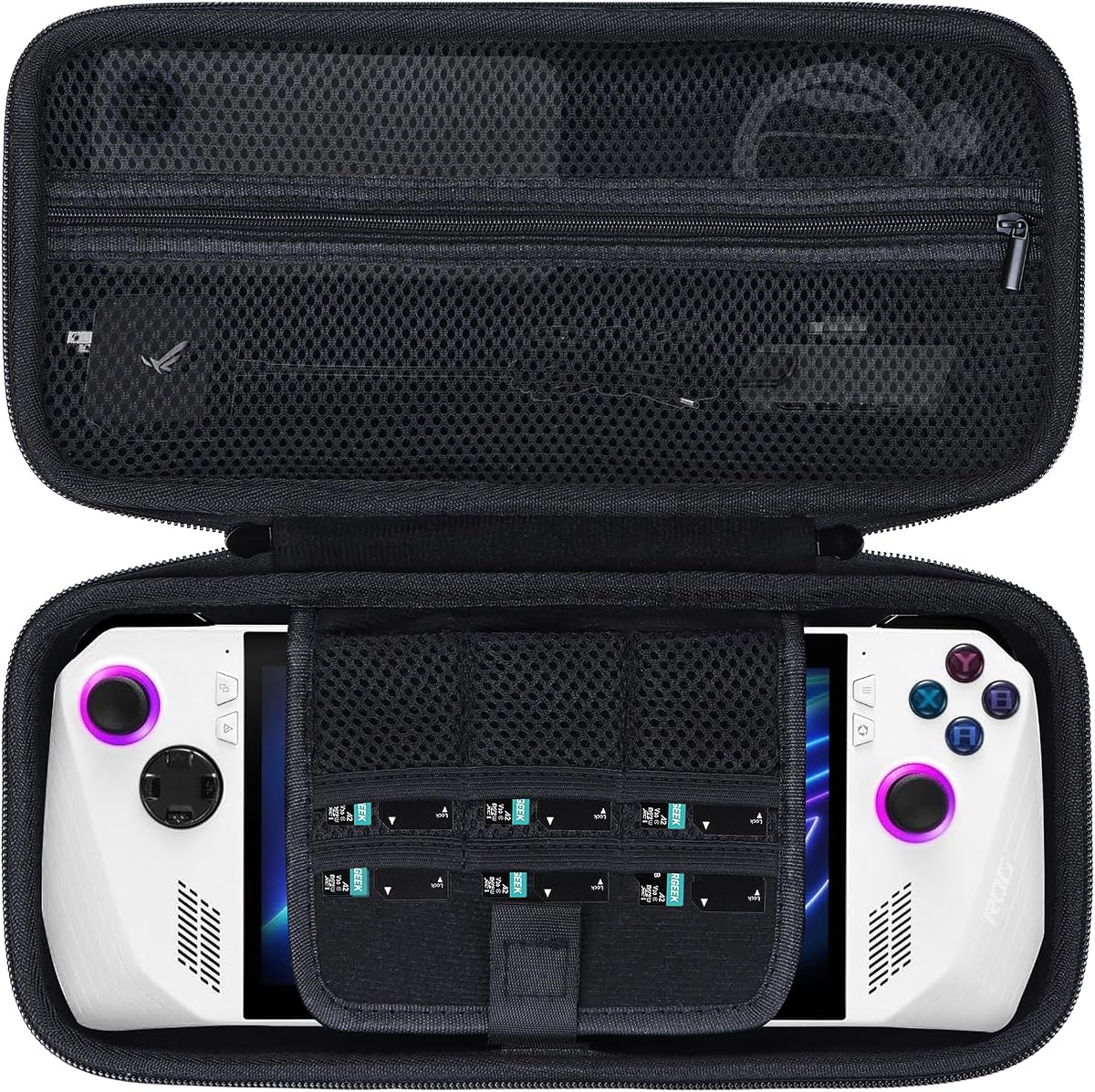 Lebakort Estuche de almacenamiento compatible con ASUS ROG Ally X / ASUS ROG Ally Z1 / ASUS ROG Ally Z1 Extreme Gaming consola portátil y accesorios (estuche negro)