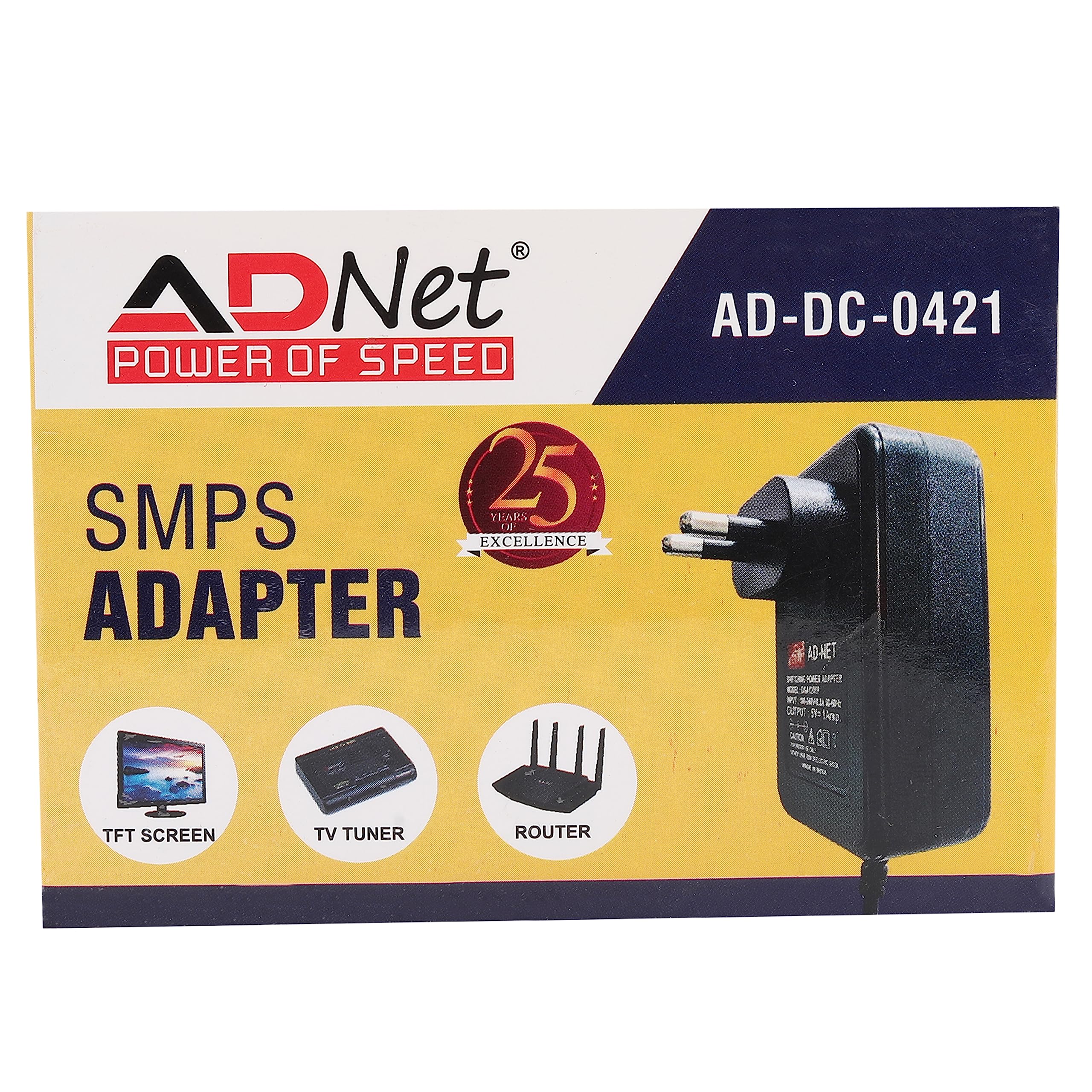 ADNET 12V-1AMP DC Power Adapter, Powers Supply, SMPS for LCD Monitor, TV, LED Strip, CCTV-image-13