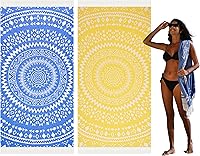 Vista 33 de Toalla de playa turca de secado rápido absorbente de algodón ligera y delgada para baño, piscina, natación, toallas extra grandes de gran