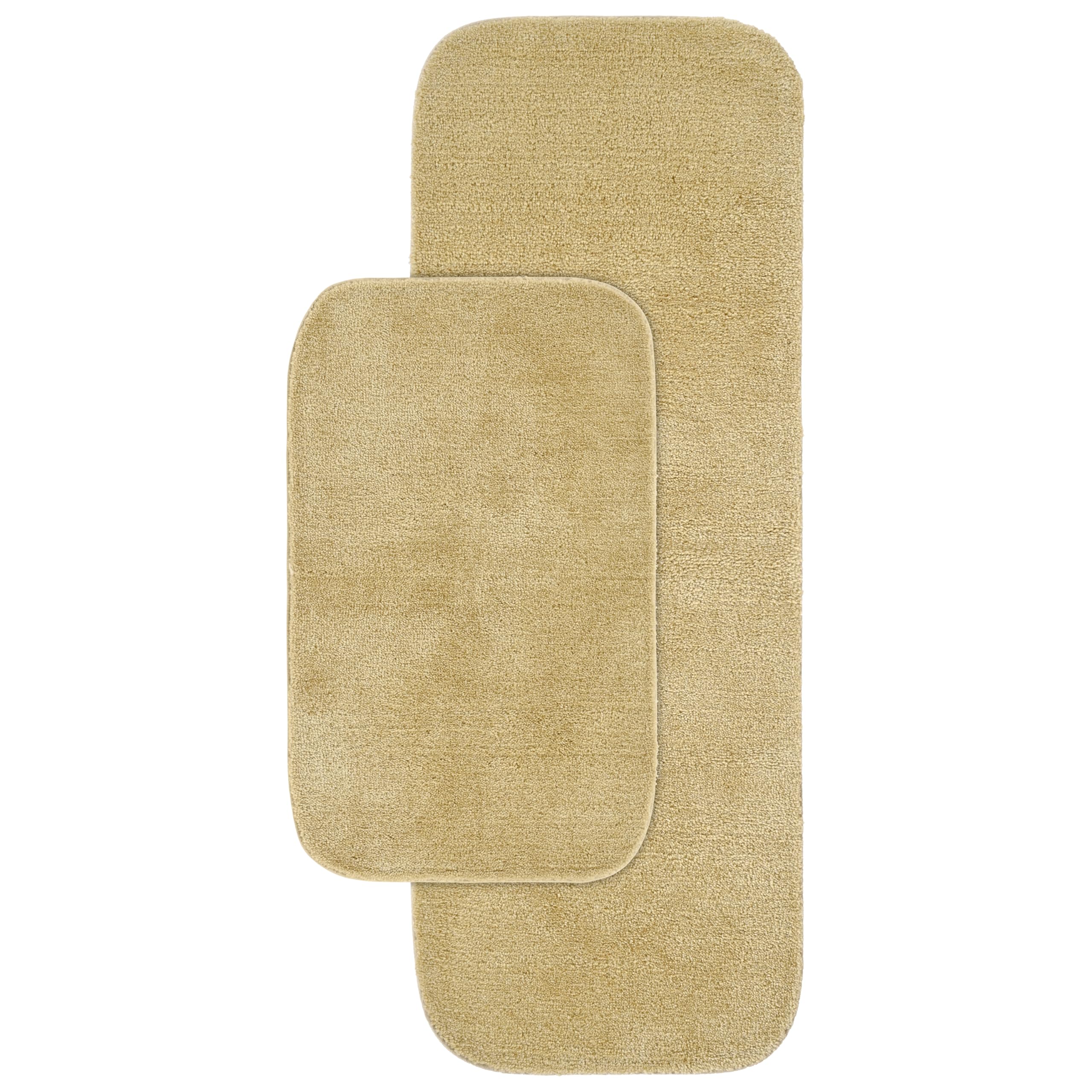 Garland Rug Traditional Nylon Washable Linen 2 Bath Rugs (21" X 34", 22" X 60") - Soft, Absorbent, and Stylish for Your Bathroom