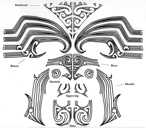 Miniatura 2 de Maori Warrior Moko Kit de tatuaje facial temporal - Juego de 2 kits completos