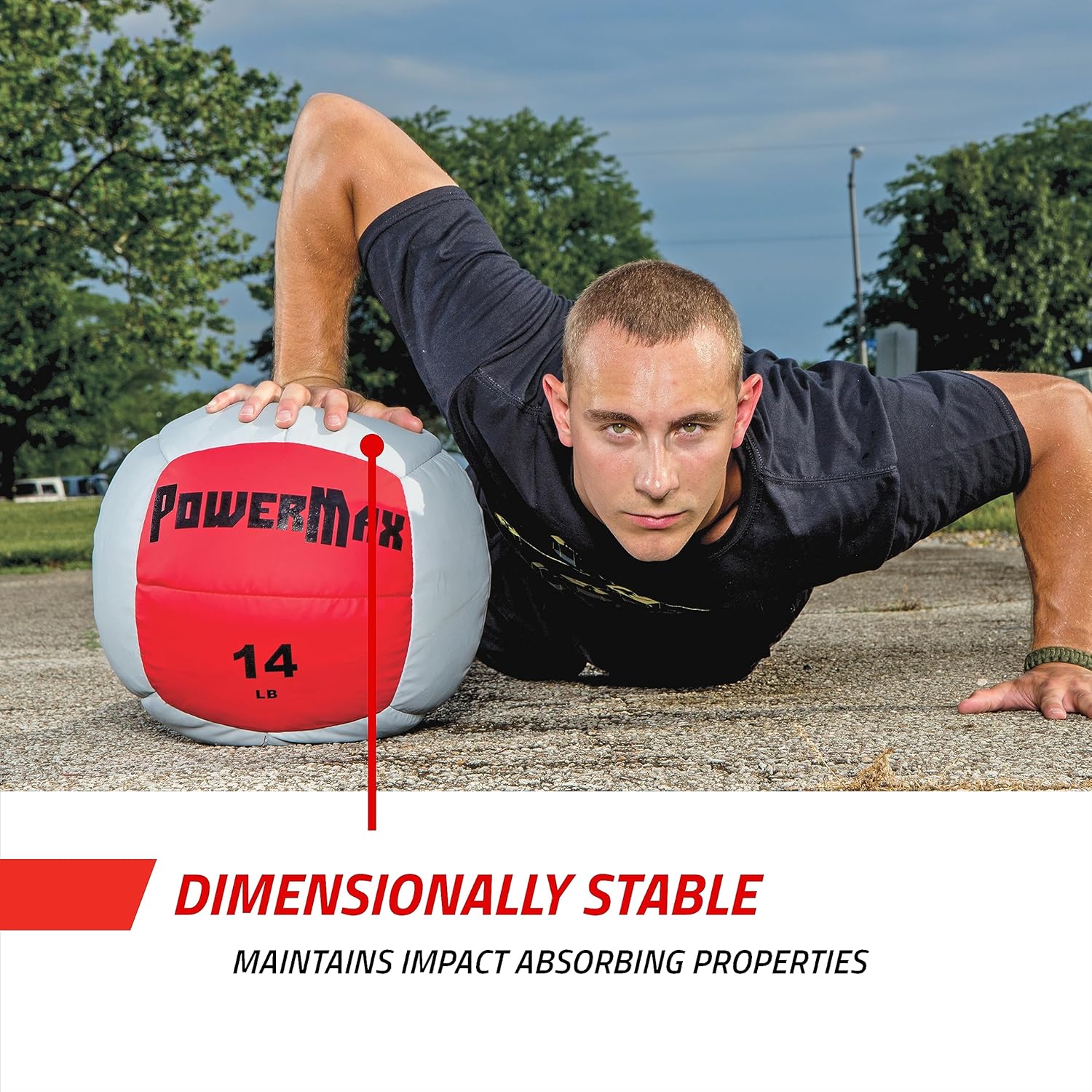 Gill Athletics PowerMax Soft Shelled Medicine Ball - Weighted Workout Ball, 14 Inch Diameter Med Ball, Medicine Balls for Exercise, Wall Ball for Strength Training