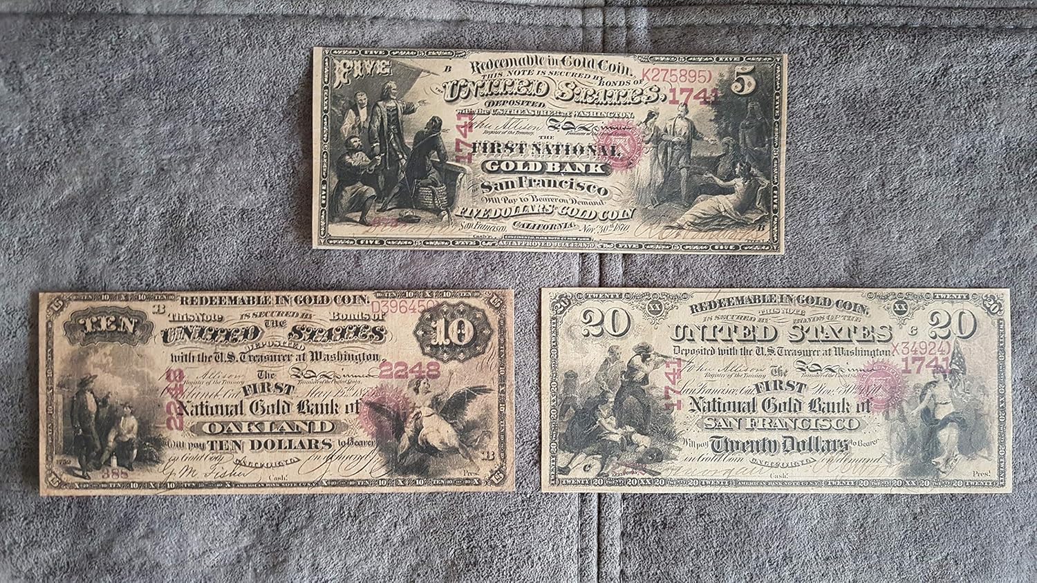 Reprint with W/M United States National Bank Gold Dollar 1870