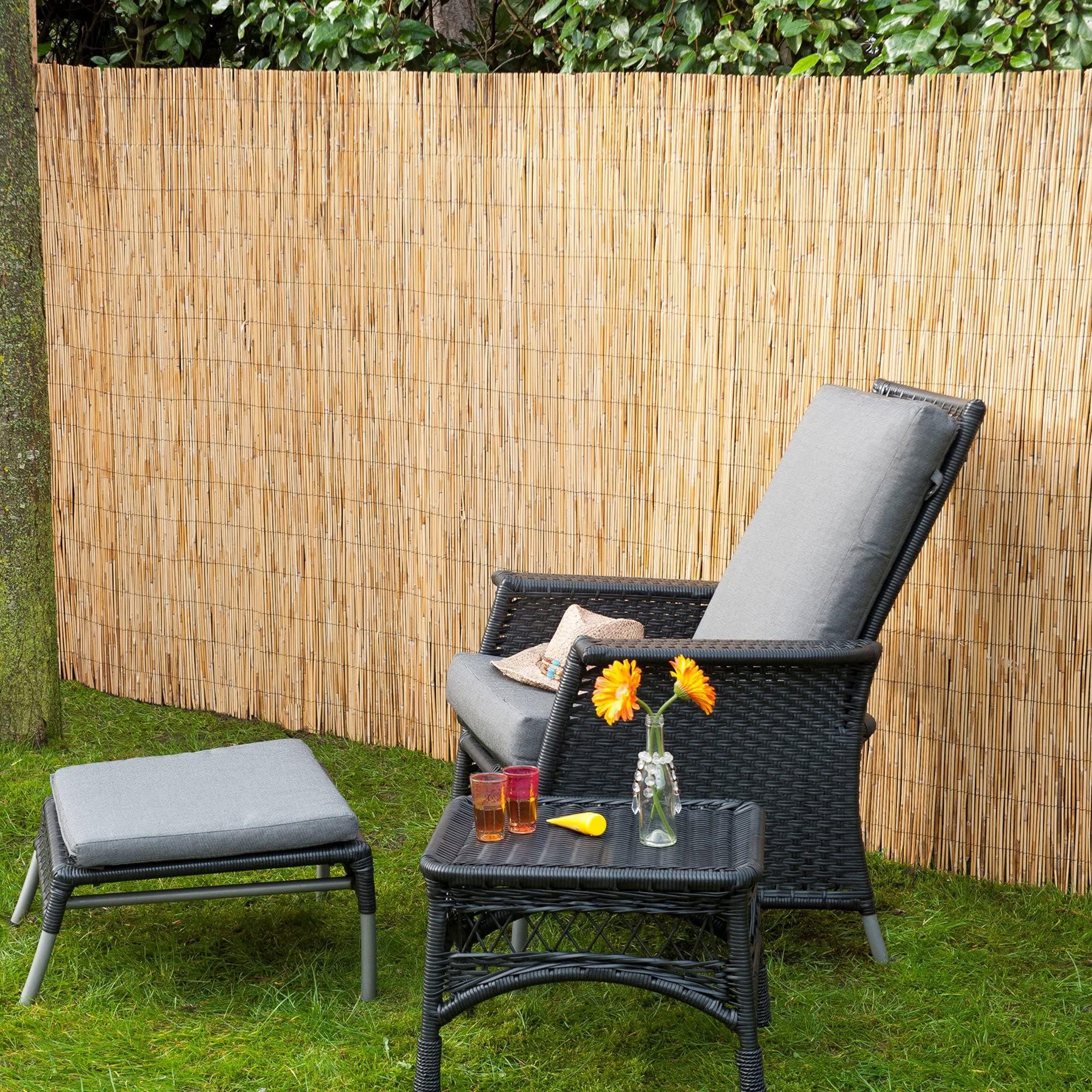 Abaseen Natural Split Reed Fence Hand-Woven Reed Screening for Garden Natural Window Roller Blind Outdoor Bamboo Shades for Garden Patio Gallery Balcony Decorative Fences (2m x 5m)