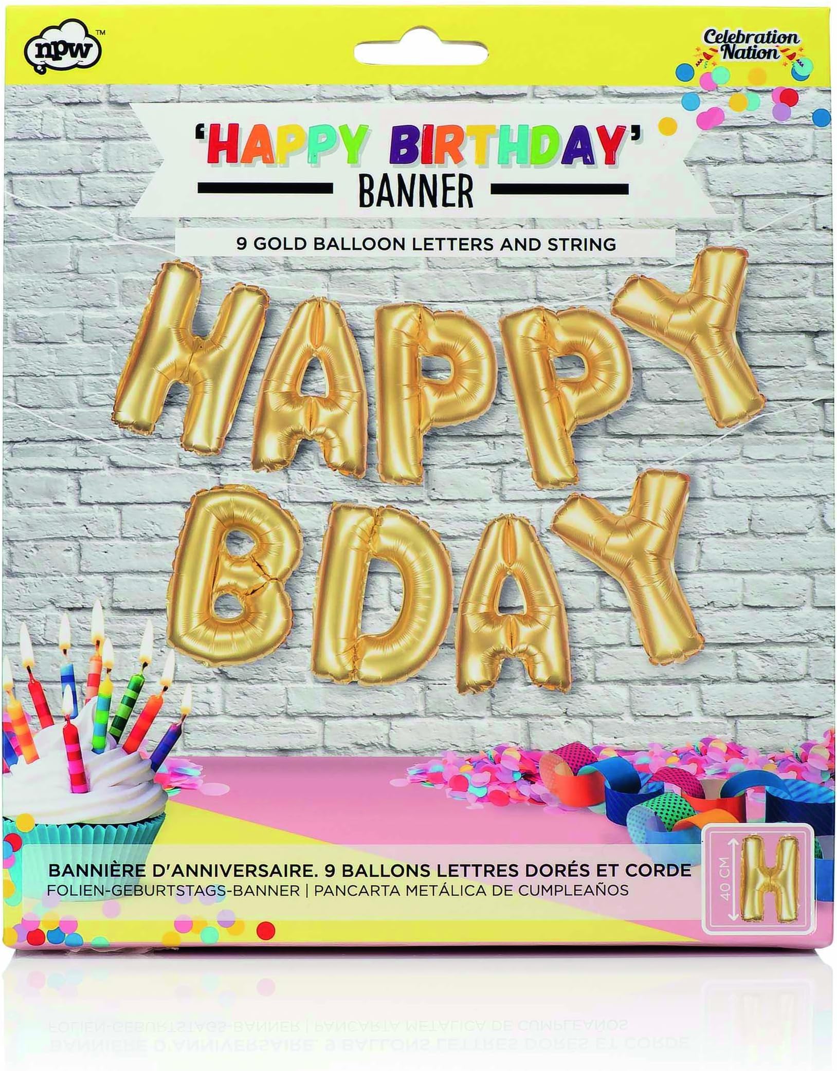 NPW Large Foil Letter Balloon Bunting - Foil Banner Balloons