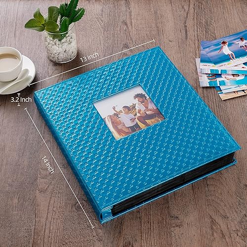 Miniatura 3 de Mublalbum Álbum de fotos de cuero de 4 x 6 pulgadas, 1000 fotos, libro de fotos de gran capacidad con bolsillos horizontales y verticales para bebé,