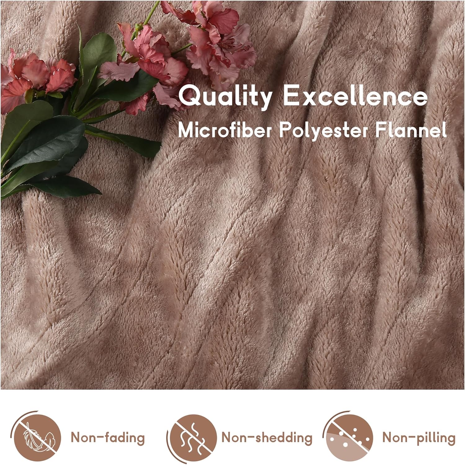 Heated Blanket Electric Blanket Full Size 72''x84'' with 9 Heating Levels, 1-10 Hour Auto Shut Off, Machine Washable, Flannel & Sherpa Soft Warming Blanket for Couch, Bed, Office - Brown - Image 5