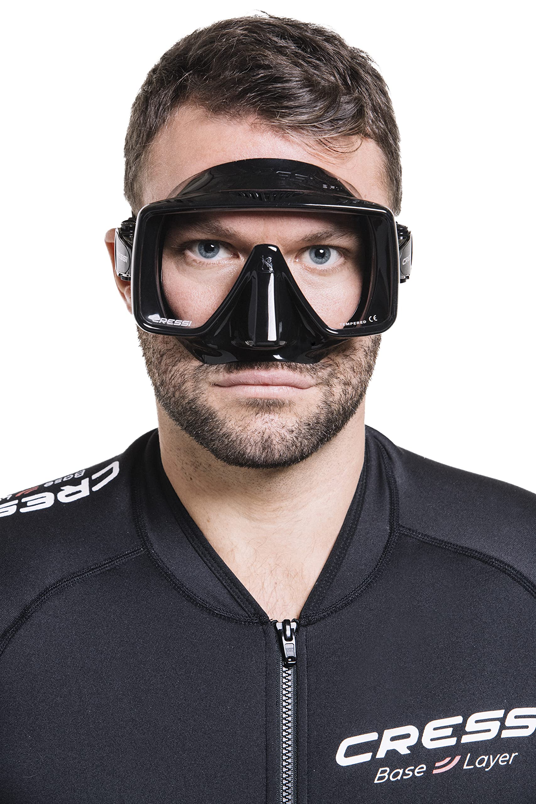Cressi SF1 Tauchmaske quadratisch, rahmenlose Tauchermaske für Erwachsene | Rahmenlose Tauchmaske, Taucherbrille Erwachsene, für Sehstärke-Gläser geeignet, Taucherbrille breites Gesicht, Freitauchen