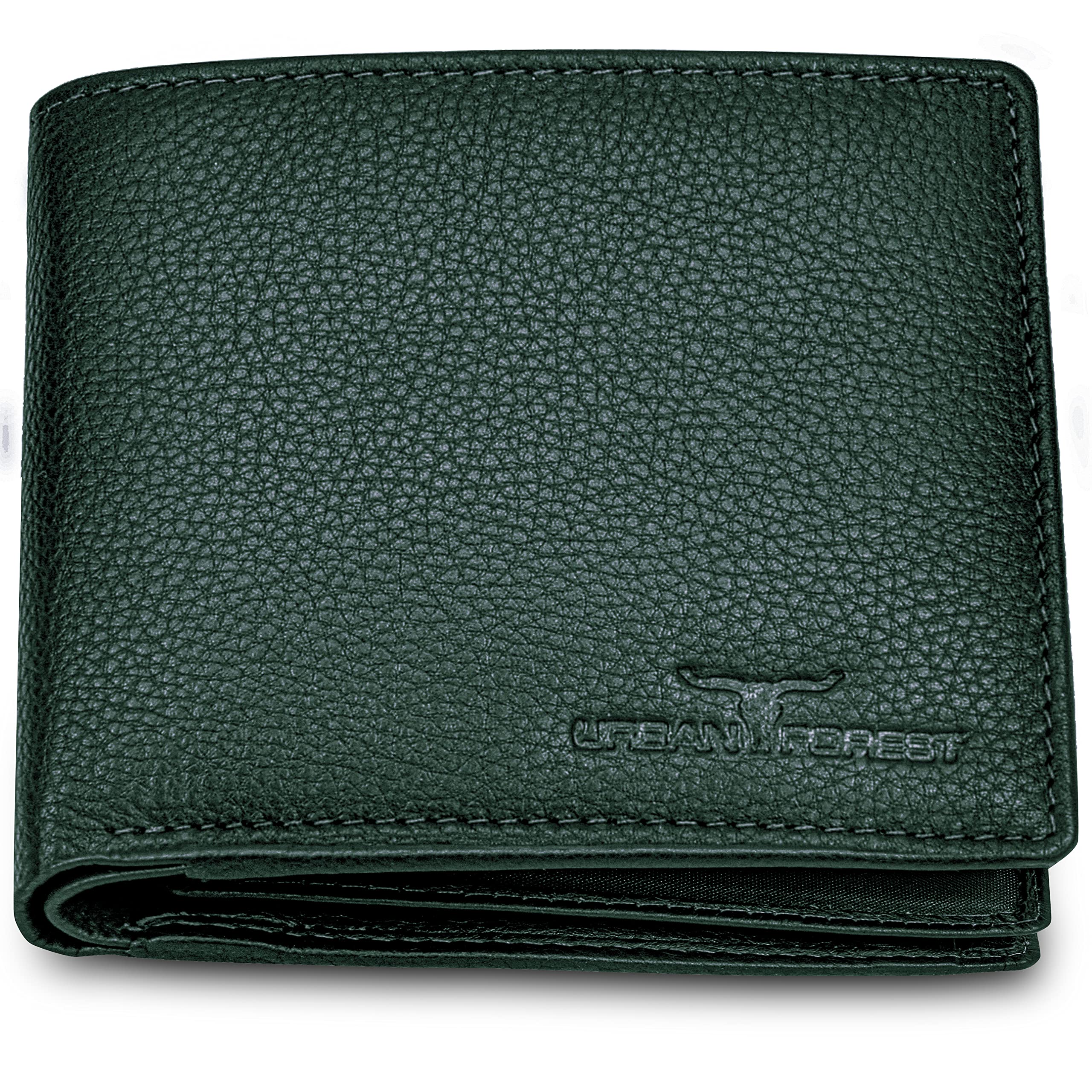 URBAN FOREST Carl Green Mens Leather Wallet for Men