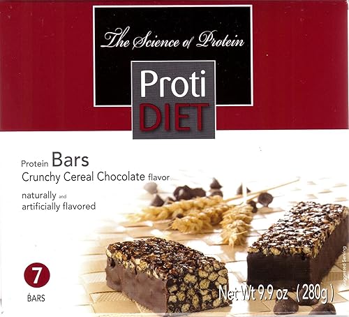 ProtiDiet Barra de proteína de cereales crujientes, chocolate