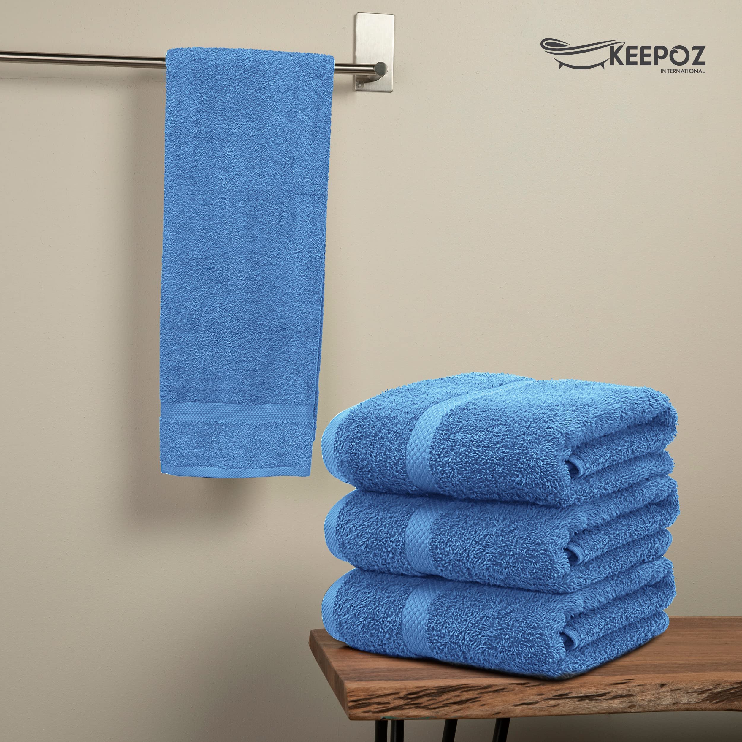 Amazon｜KEEPOZ 100%コットンバスタオル - ピュアリングスパンコットン