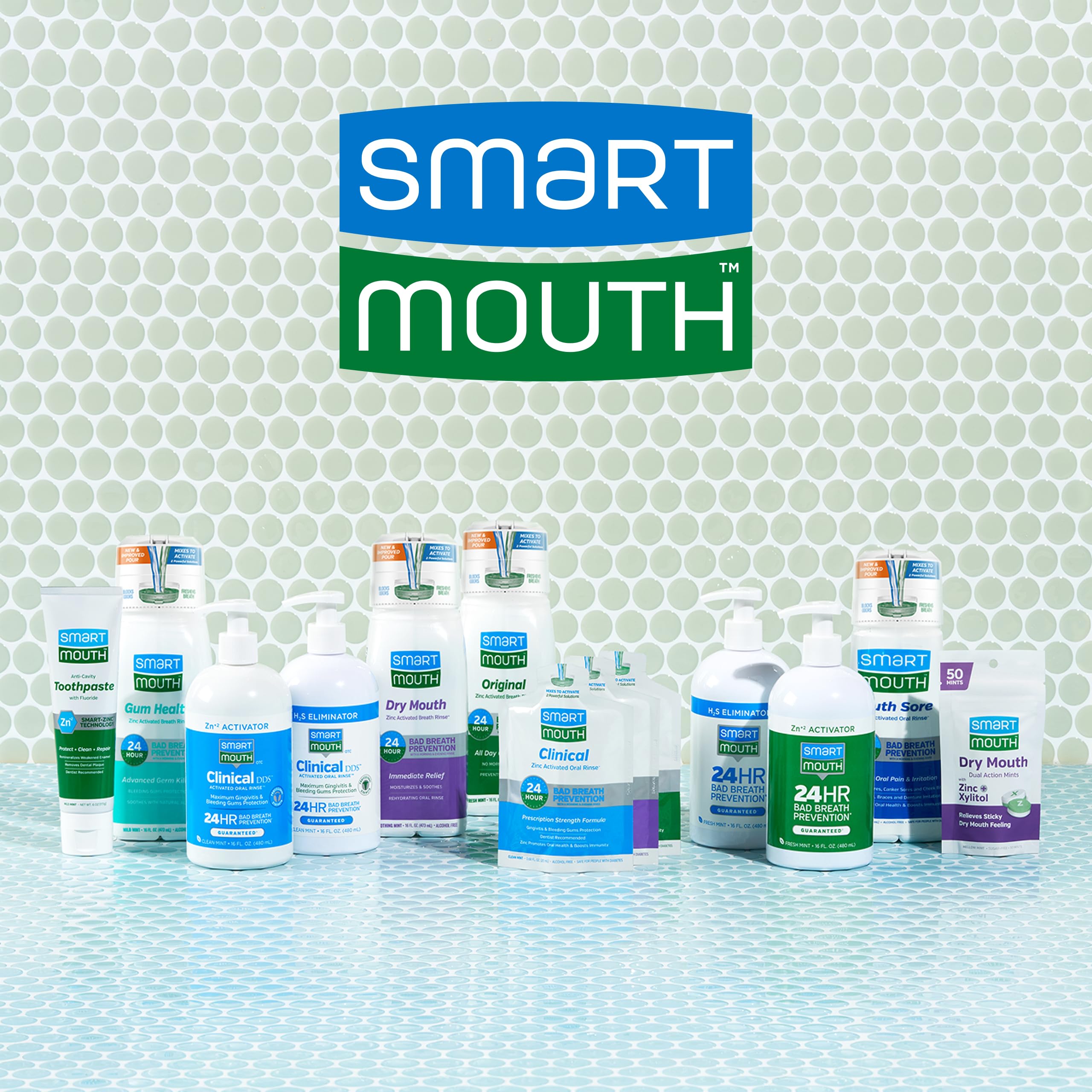 SmartMouth Enjuague bucal, menta fresca - 16 onzas 2 paquete Verde