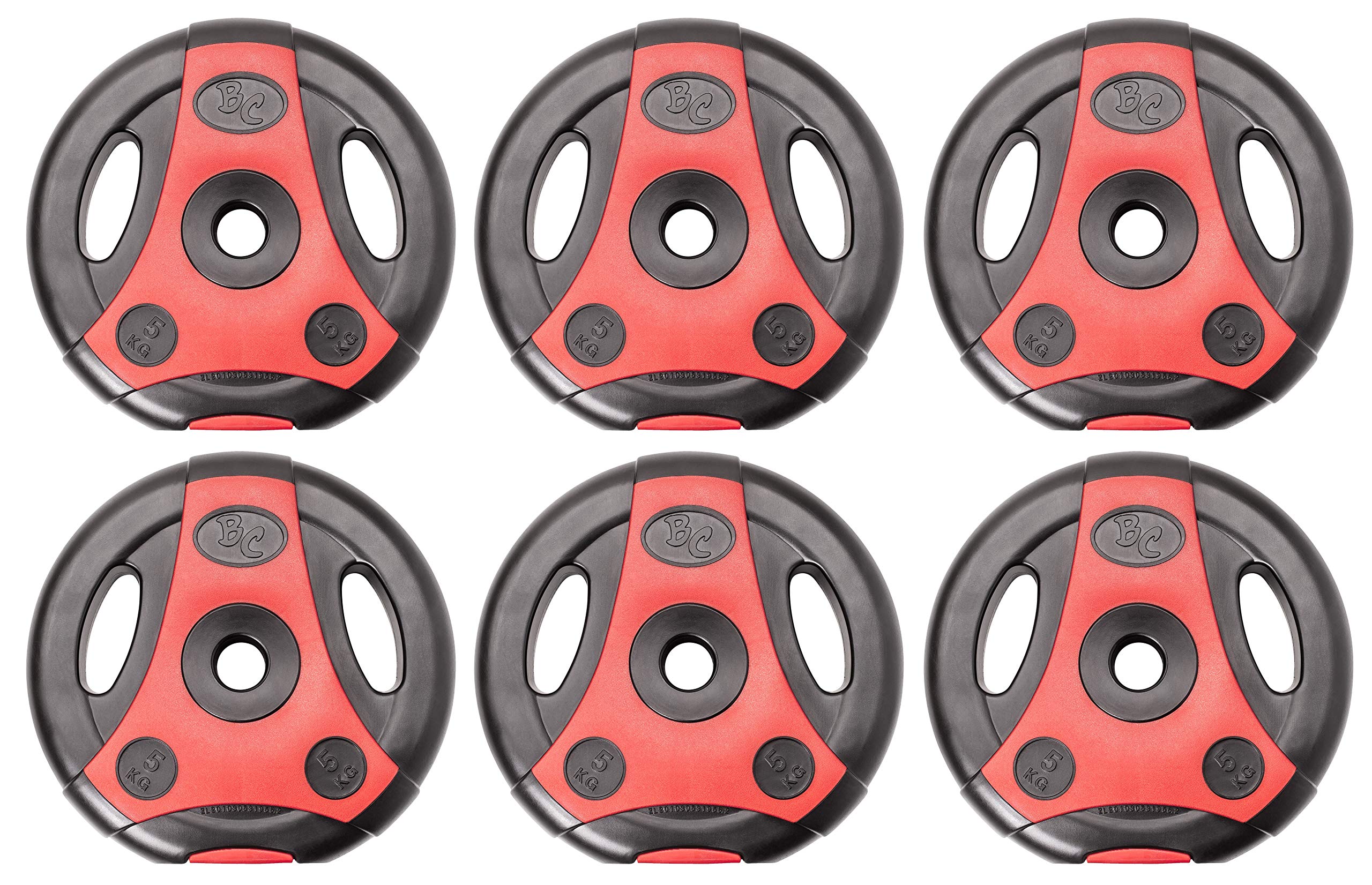 Bad Company Disques de poids avec poignées série K-Grip I poids recouvert de plastique avec trou de 30/31 mm Les Lot de 2 pièces de 2,5 à 10 kg ou ensemble composé de plusieurs pièces de 7,5 à 30 kg