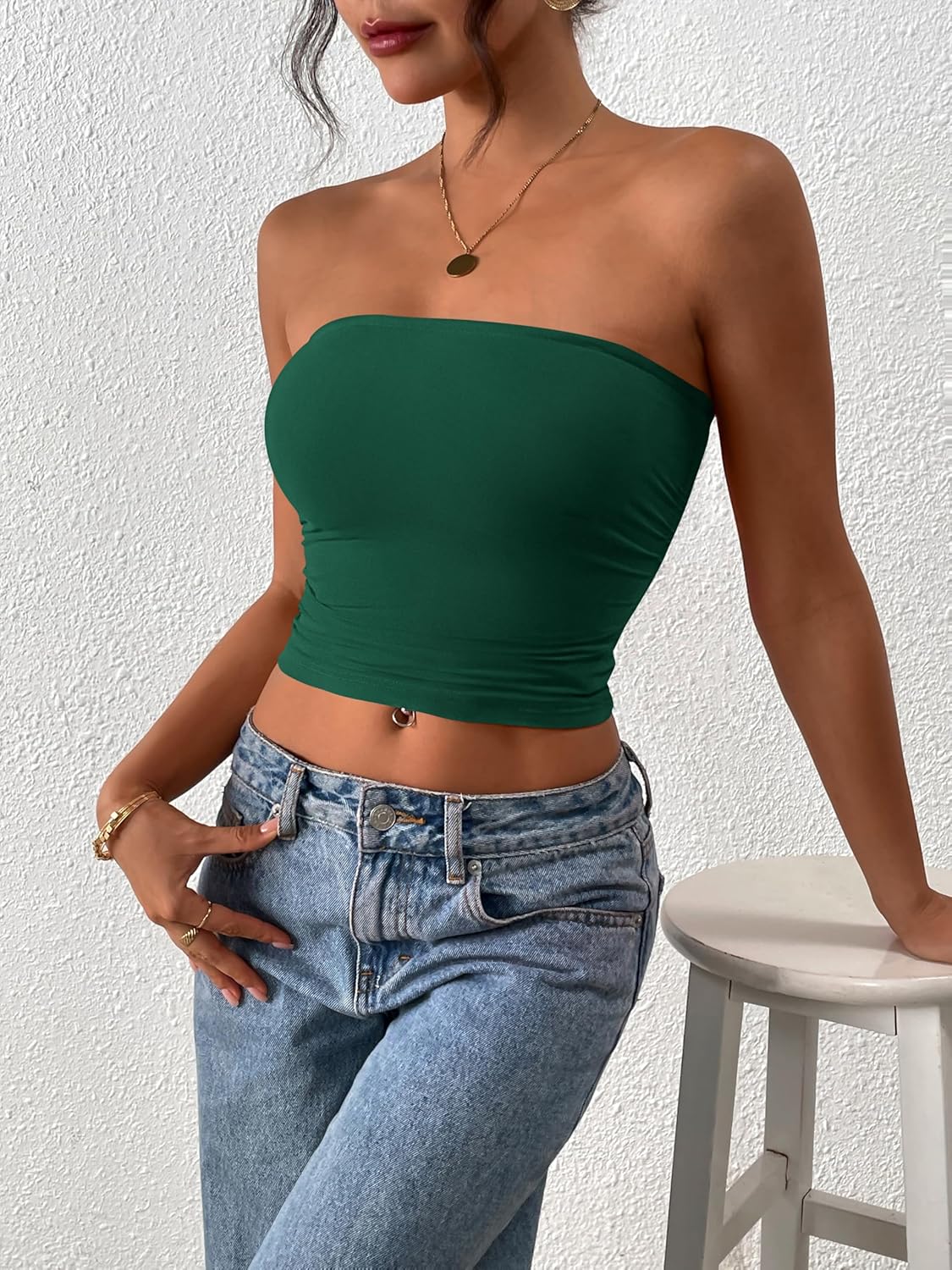 MASCOMODA Womens Summer Floral Mesh Tube Top