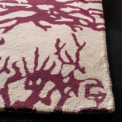 Miniatura 8 de SAFAVIEH Bella Collection BEL115B - Alfombra de lana de primera calidad hecha a mano de 6 x 9 pies, color beige y terracota