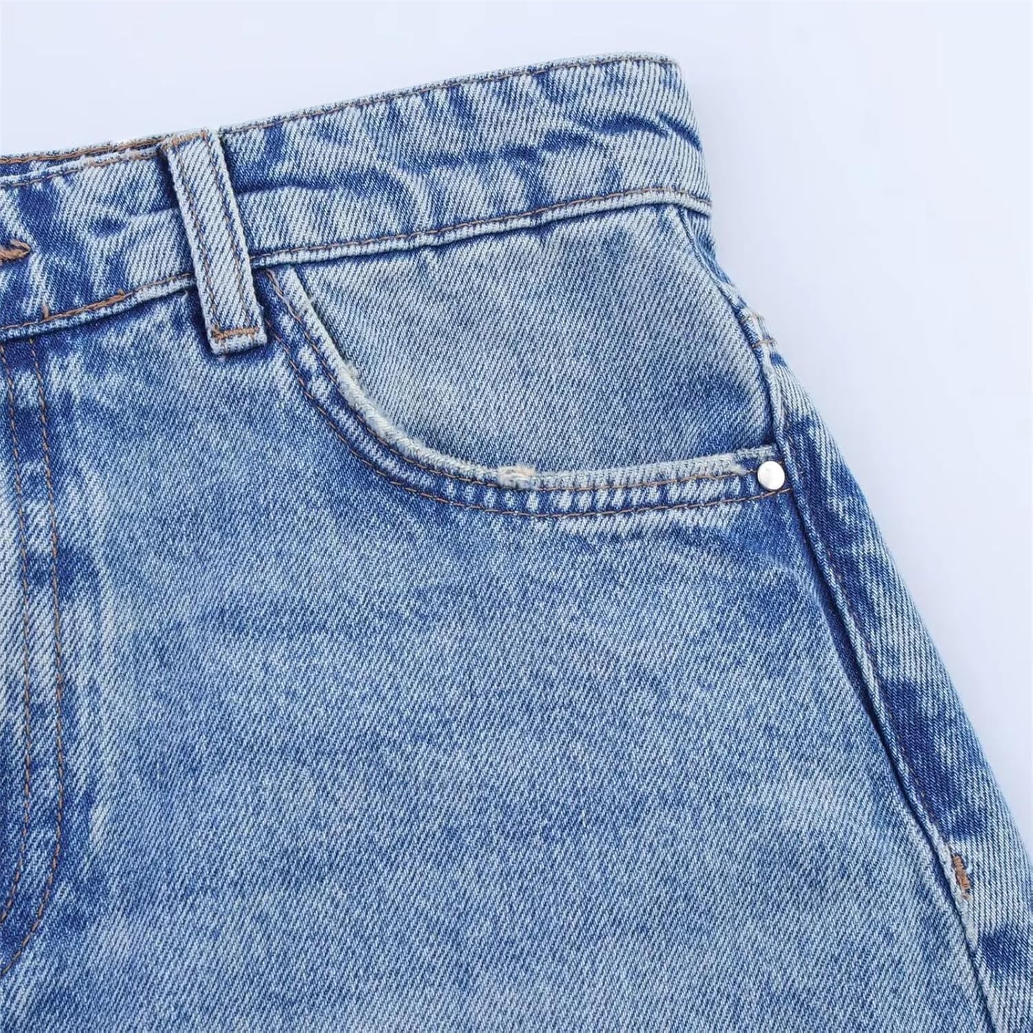Women's Mini Skirt Summer A-Line Zipper Closure Denim Tennis Skirt Commuting Versatile Slim Skort