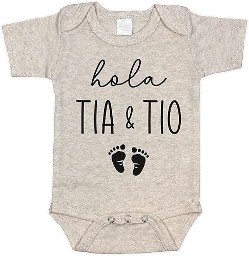 Miniatura 7 de Hola Tia and Tio Pregnancy Announcement Infant Bodysuit for Aunt and Uncle  Spanish New Baby Gifts for Brother and Sister (0-3 months, White)