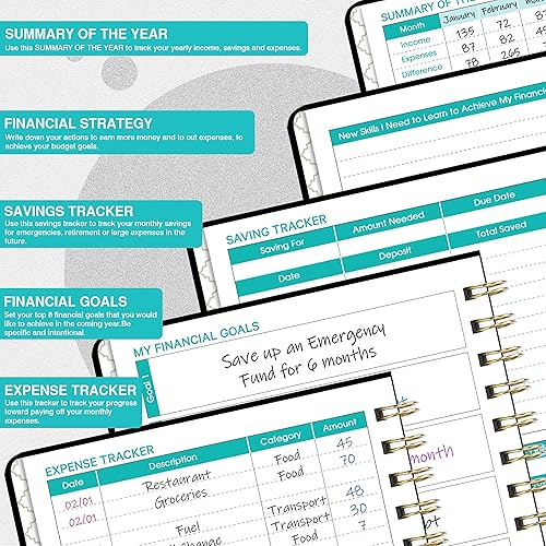 Miniatura 2 de Planificador de presupuesto libro de presupuesto con organizador de facturas y rastreador de gastos, 6.1 x 8.25 pulgadas, planificador de finanzas