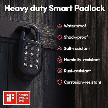 igloohome Waterproof Smart Padlock 2 (SP2) & WiFi Bridge Bundle - Control Your Locks remotely with The Mobile app (iOS/Android) & Alexa