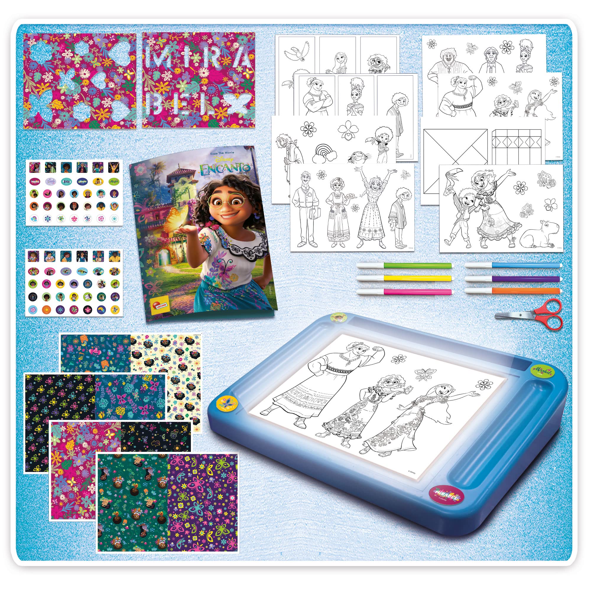 Lisciani - DISNEY ENCANTO - Tablette à Dessin Lumineuse - Pour Enfants Dès 4 Ans - Développe la Créativité et l'Imagination - Multicolore
