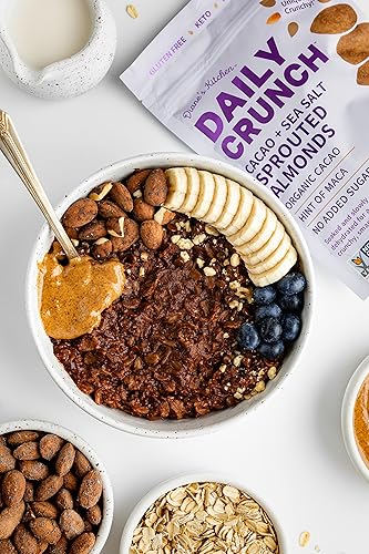 Miniatura 5 de Daily Crunch Almendras germinadas, bolsas resellables de 5 onzas (cacao y sal marina, paquete de 4) el embalaje puede variar, germinado y