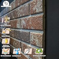 Vista 3 de IZODEKOR Paneles de pared 3D efecto ladrillo, revestimiento, aspecto de piedra, revestimiento de espuma de poliestireno para sala de estar, cocina