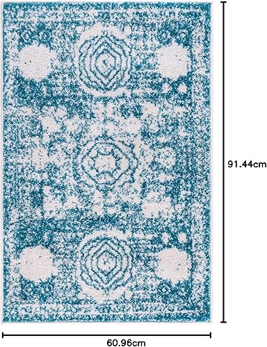 Vista 229 de Unique Loom Bromley Collection Vintage Traditional Medallion Border - Alfombra, Polipropileno, Amarillo/Crema azu/marfil,Gris