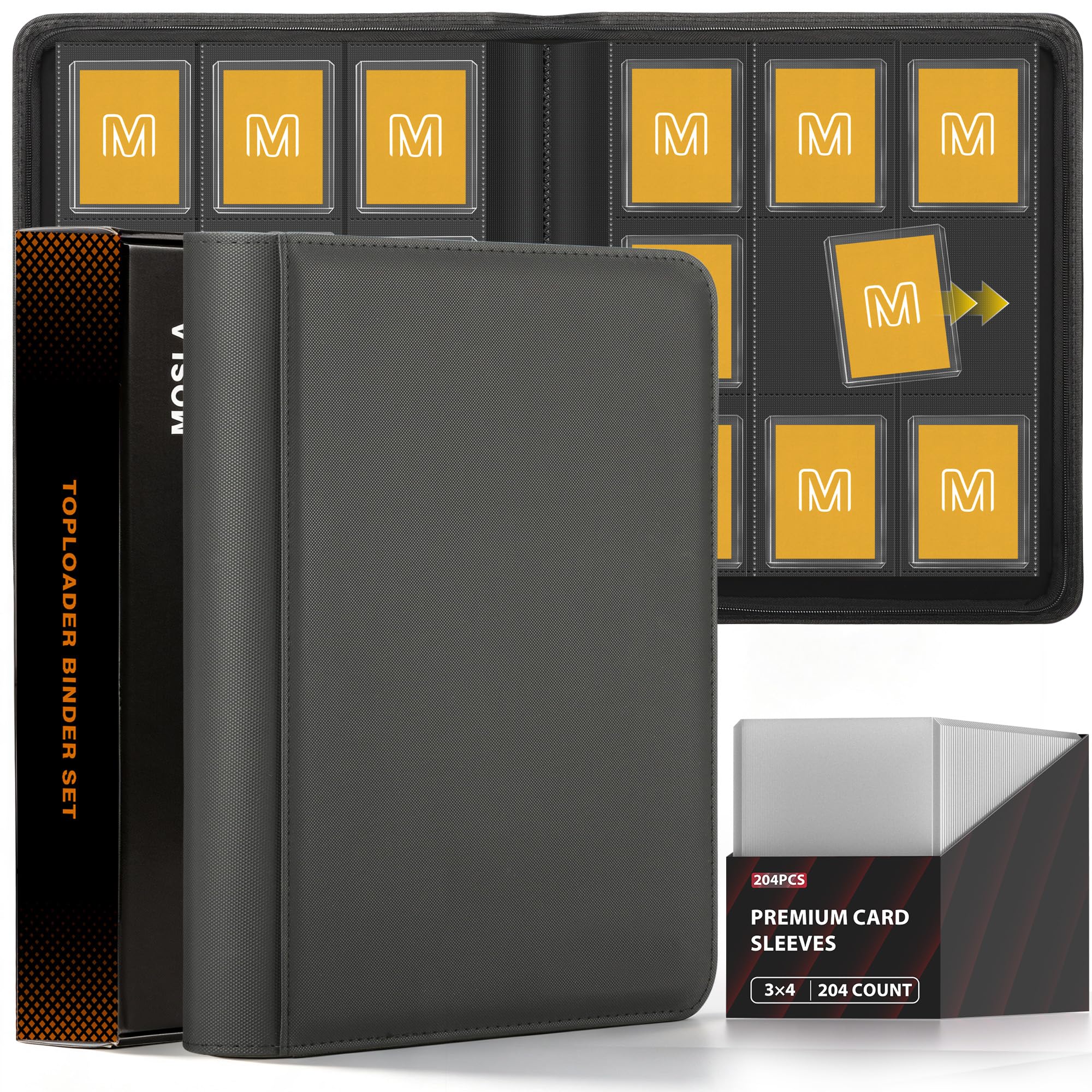 Toploader Binder 9 Pocket Holds 288 Toploaders, 204PCS Toploaders INCLUDED — image 1