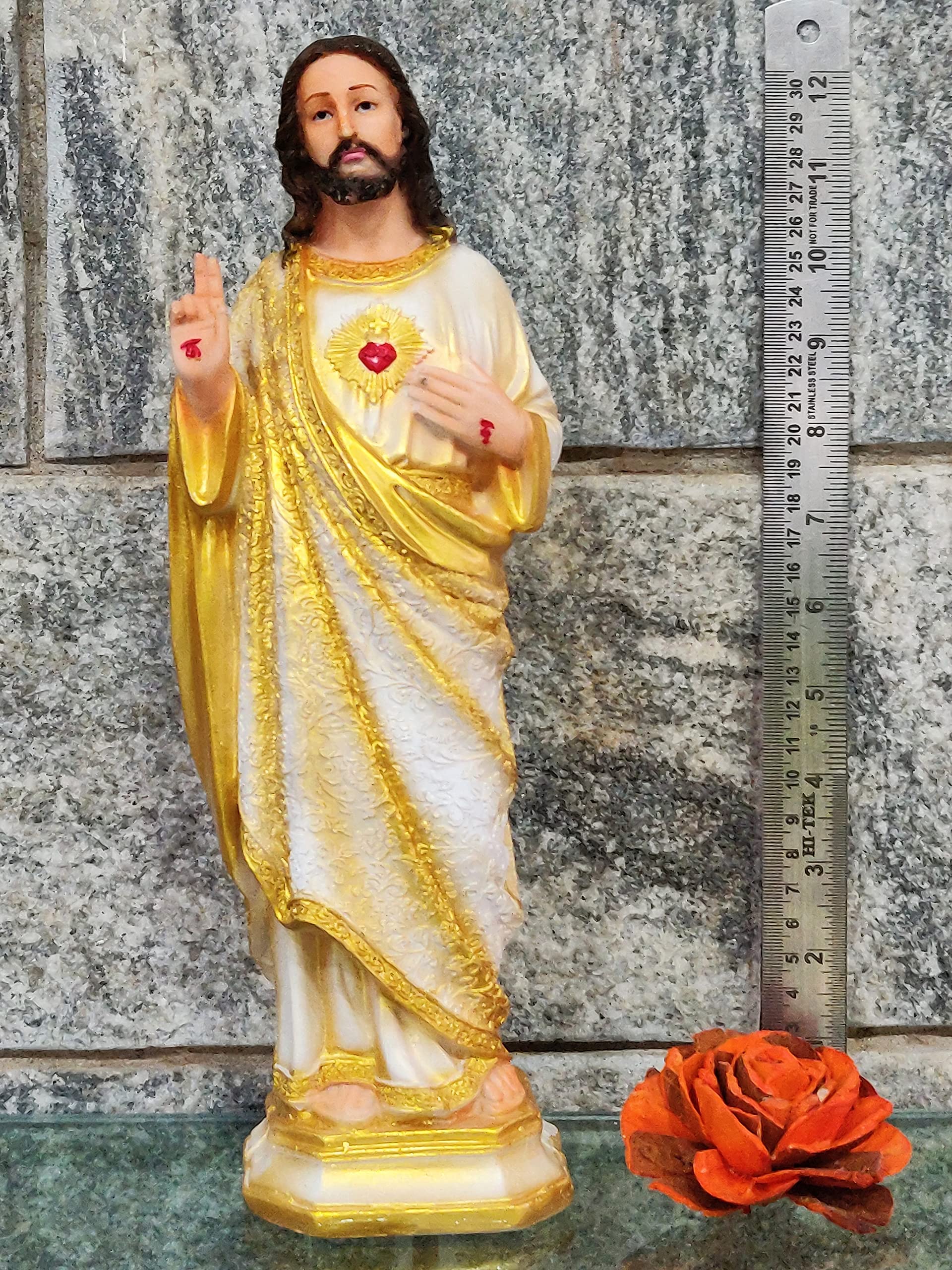 Buy Breeze Handicrafts Polyresin Sacred Heart Jesus Statue for Home Decorations Christian Gift