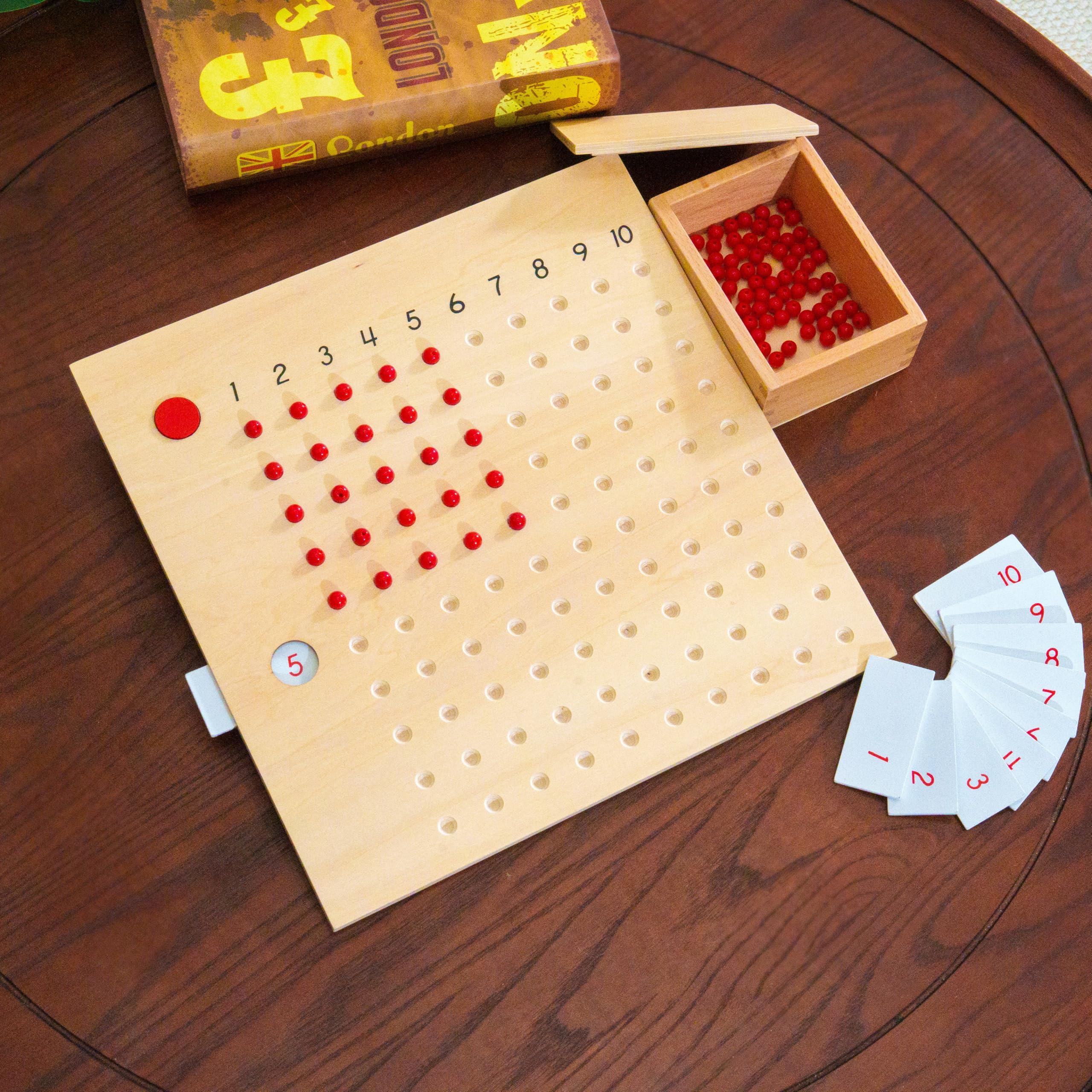 Montessori Matemáticas Materiales – Juguete educativo de madera para números y cálculo, preescolar y primaria, educación en casa y aula a partir de 3 años (tabla de multiplicación Montessori)