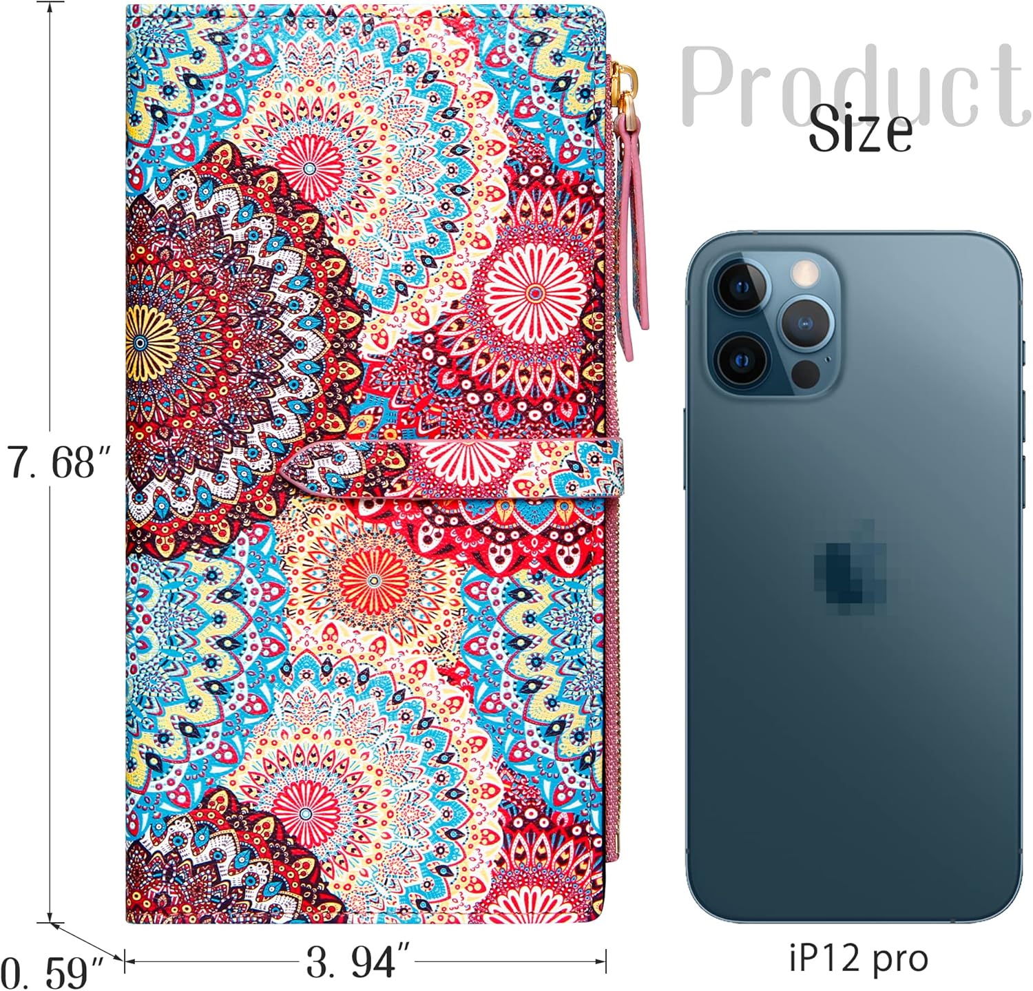 Slim Wallets for Women Credit Card Holder RFID Bifold Clutch Wallets Checkbook with Zipper Pocket - Image 2