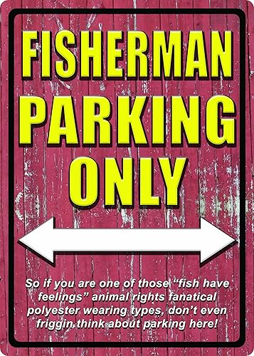 Miniatura 3 de River's Edge Carteles de metal resistentes a la intemperie, en relieve Nevermind The Dog Cuidado con el dueño,Día Crappie,Aparcamiento de