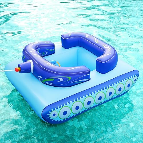Miniatura 9 de SLOOSH Flotadores inflables de piscina para niños, flotadores de piscina con pistola de agua, juguetes de lucha de agua, diversión de batalla