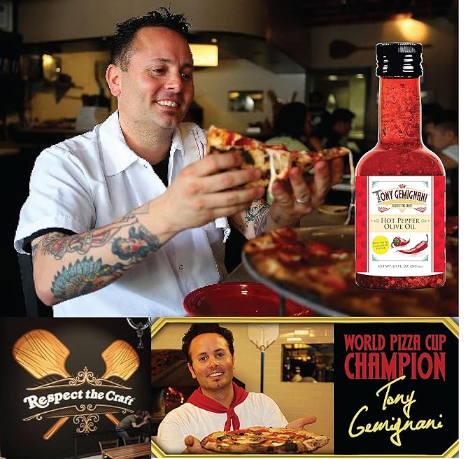 Tony Gemignani Aceite de Oliva Extra Virgen con Pimiento 8.1 Fl Oz miniatura 6