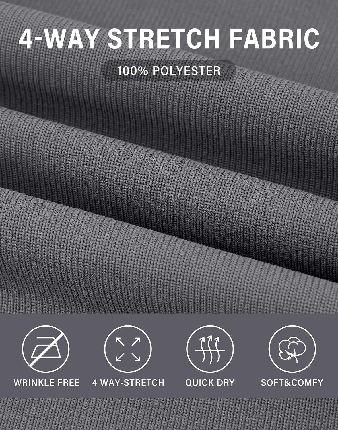 Mens Golf Dress Shorts 7 Inch Inseam Stretch Work Shorts Quick Dry Casual Lightweight Flat Front Shorts with 5 Pockets - Image 5