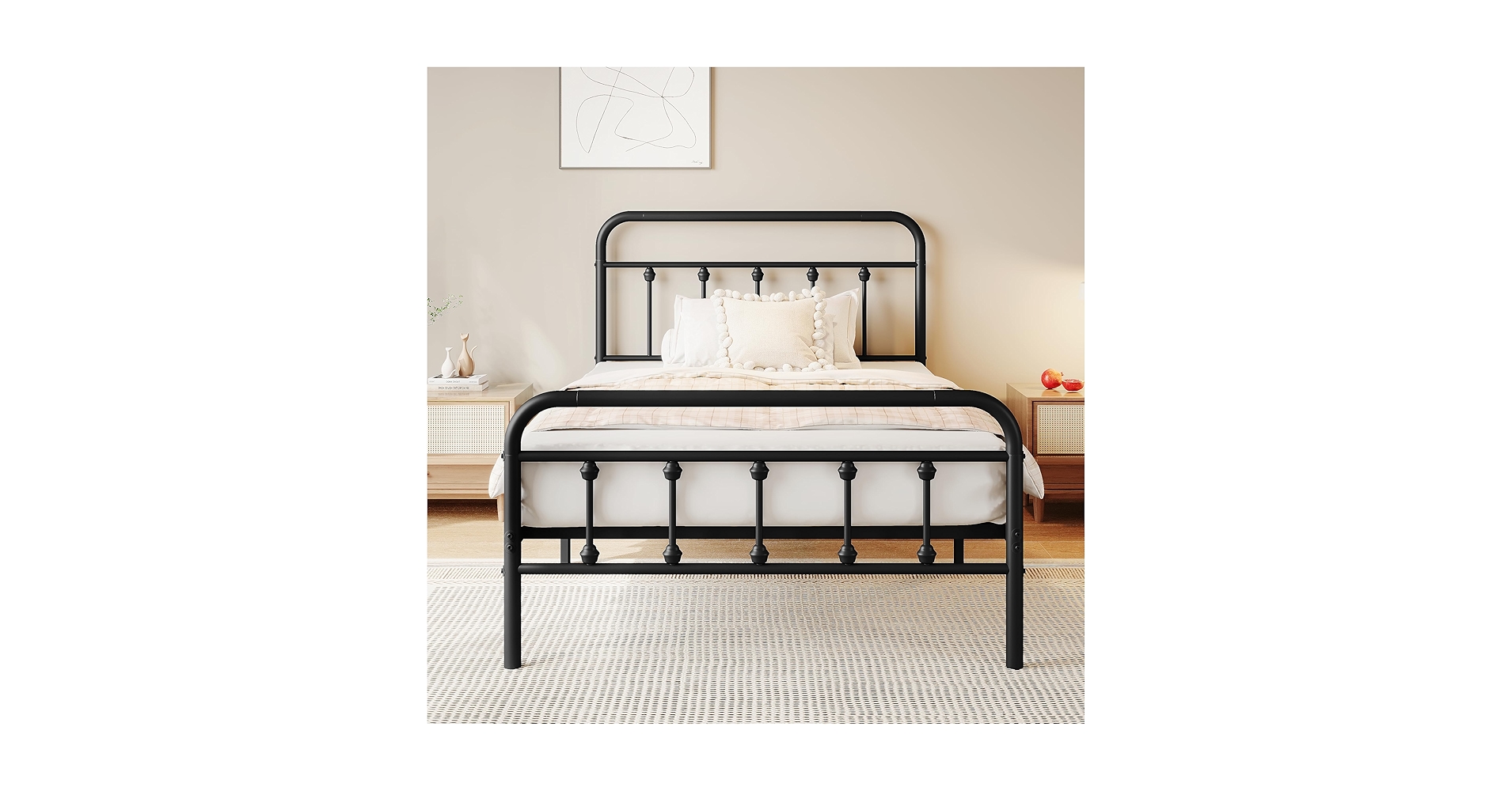 小物 SomniumFragment Amazon.com: zunatu Twin Size Metal Platform Bed Frame