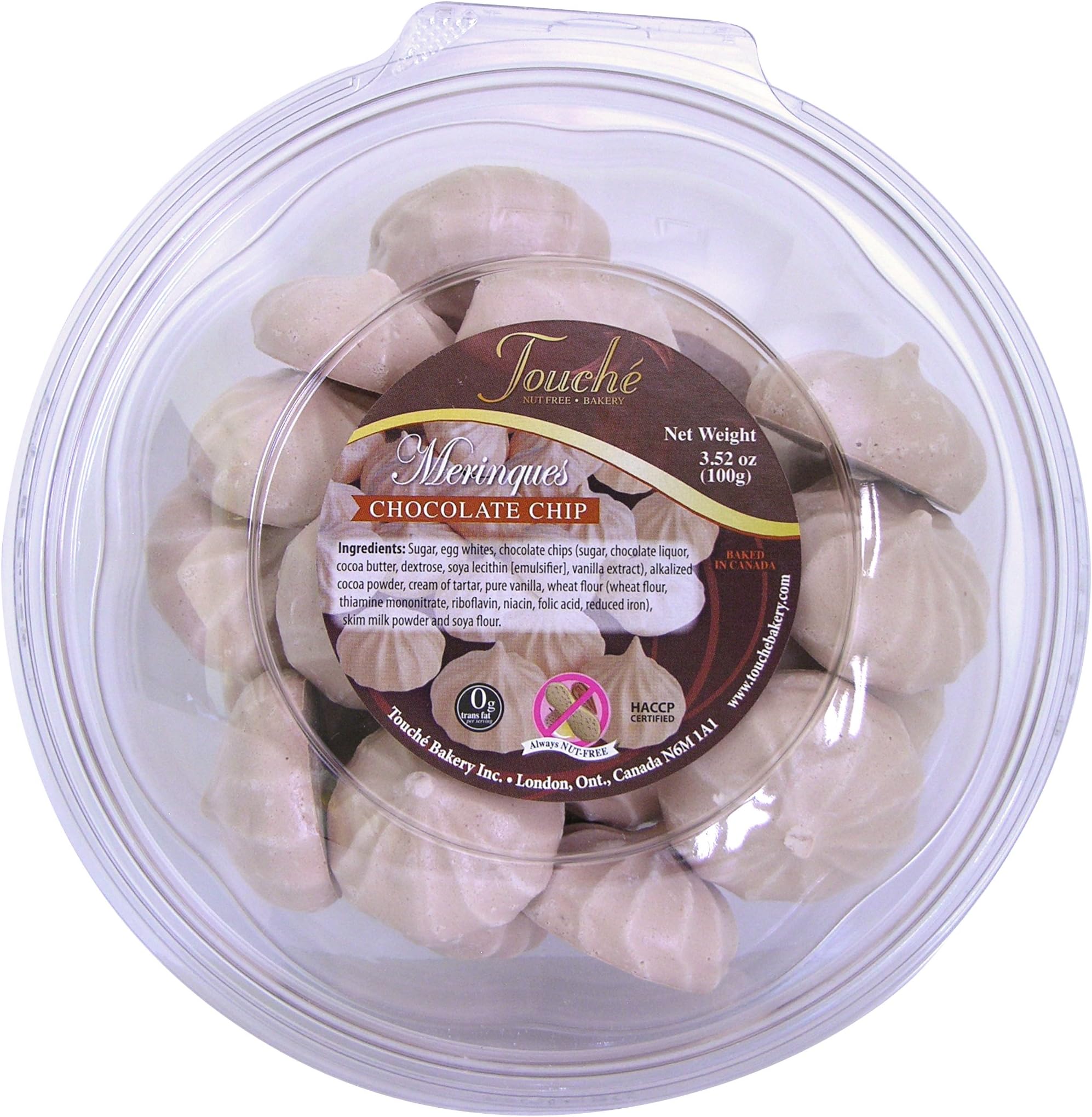 Touche Bakery Meringues, Chocolate Chip, 3.52 Ounce