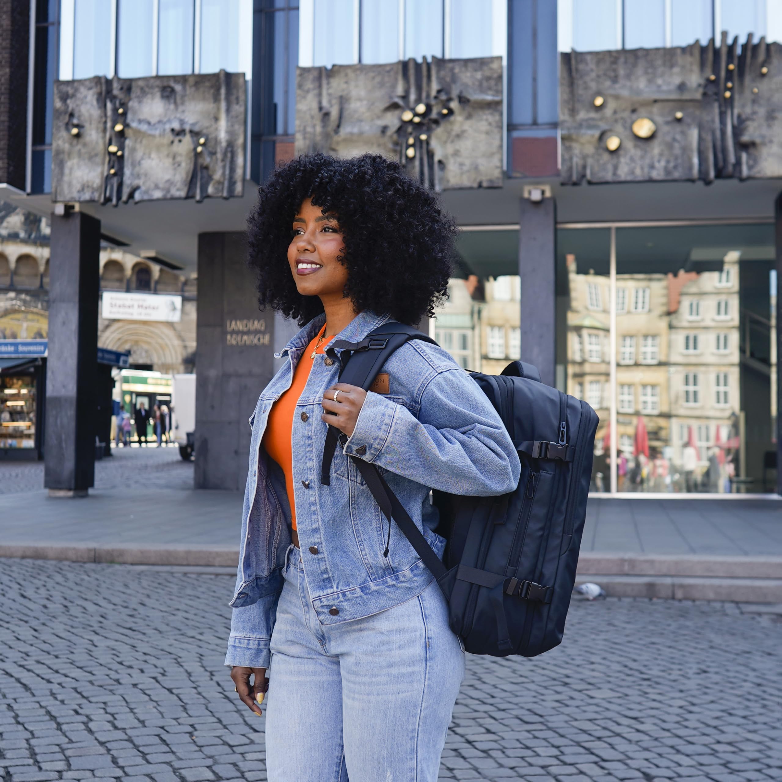 Arrivly Laptop Rucksack Damen & Herren - wasserdicht & elegant - Business, Stadtrucksack & Flugzeug Handgepäck Rucksack mit Laptopfach - Arbeit & Uni Schwarz Y Pro Max