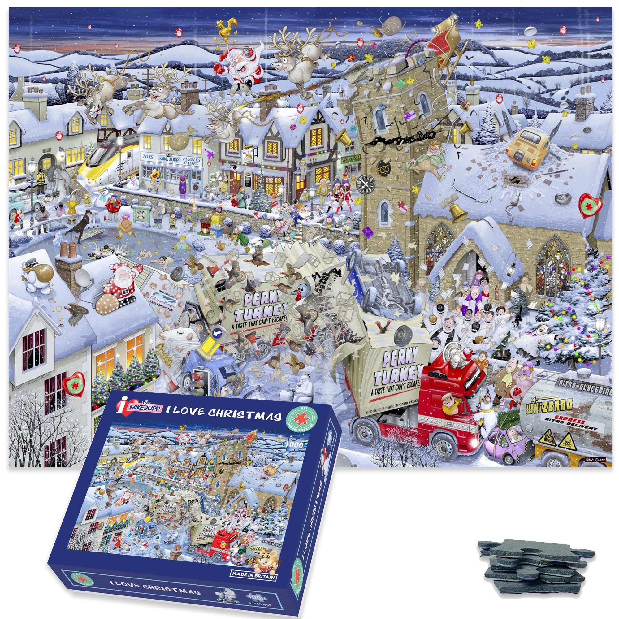 Mike Jupp Jigsaw Puzzles - I Love Christmas - 1000 Piece Jigsaw Puzzle For Adults, 66cm X 50cm