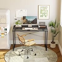 Vista 58 de CubiCubi Escritorio para computadora, escritorio pequeño de oficina en casa de 40 pulgadas, mesa de PC de estilo moderno y simple para el hogar