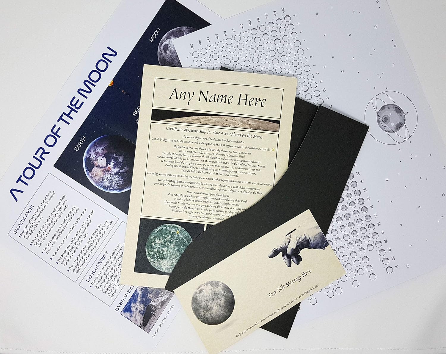 An Acre of Land on the Moon Personalized Gift in a Presentation Folder - Any Name – Ideal Gift